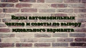 Виды автомобильных чехлов и советы по выбору идеального варианта
