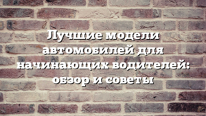 Лучшие модели автомобилей для начинающих водителей: обзор и советы