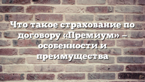 Что такое страхование по договору «Премиум» — особенности и преимущества