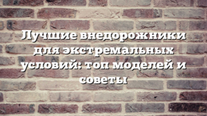 Лучшие внедорожники для экстремальных условий: топ моделей и советы